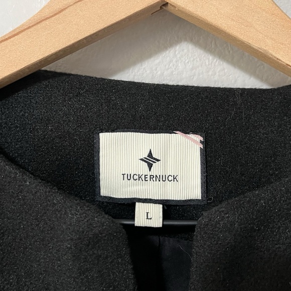 Tuckernuck Black Crepe Blair Bow Coat Dress Large - Picture 12 of 14